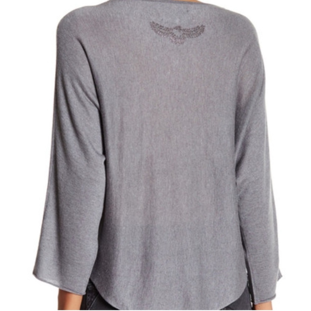 Zadig & Voltaire Charcoal Knit Dolman Top Size Small - Picture 14 of 15